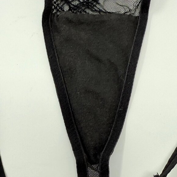 Vintage 2000 Y2K Magenta Noir Sheer Floral Garter Set 34C - Picture 8 of 13